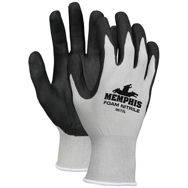 Mcr Safety MCR 127-9673S Foam Nitrile Dipped Palm Glove; Gray & Black - Small 127-9673S